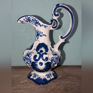 Vestal Alcobaca Hand Painted Pitcher Made In Portugal